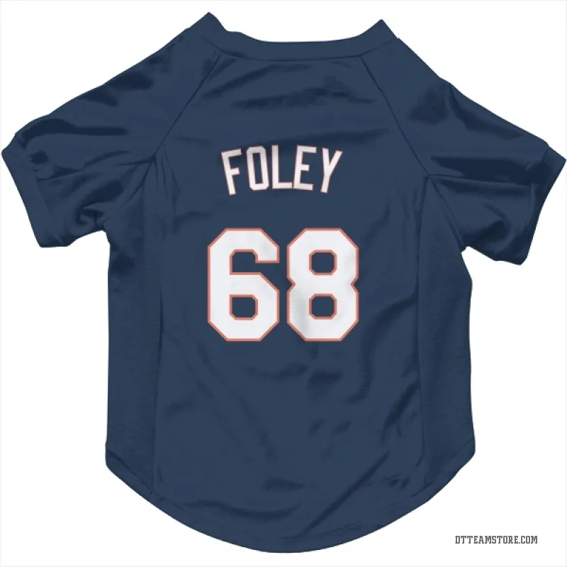 Jason Foley Navy Detroit Tigers Cat & Dog Pet Jersey