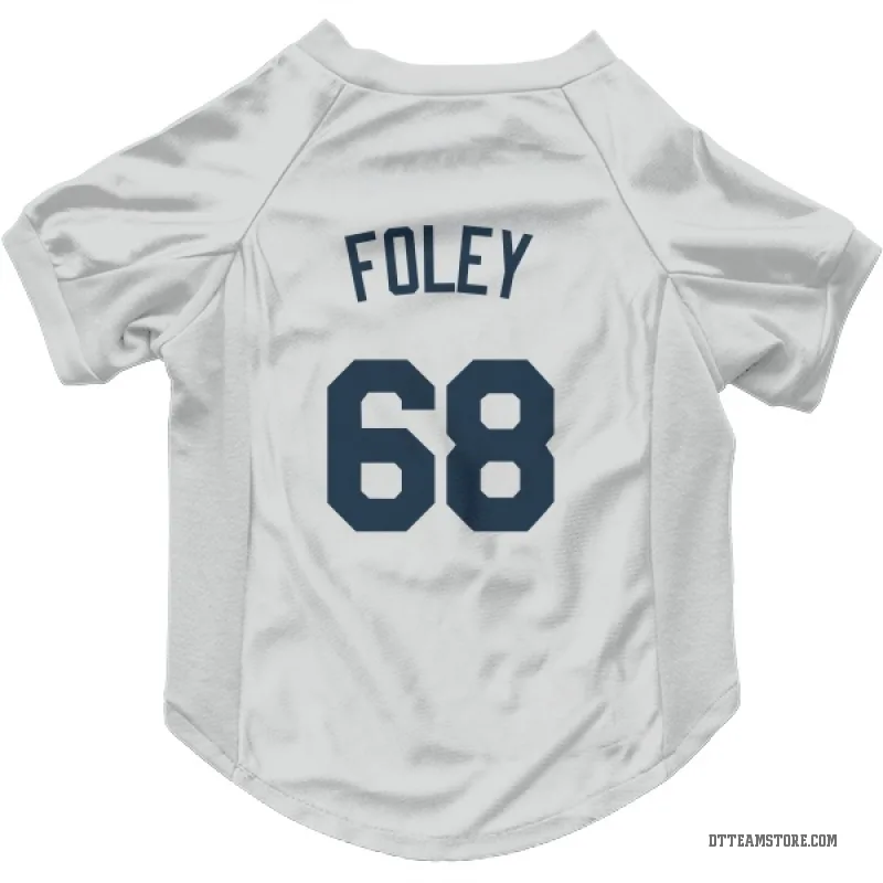 Jason Foley White Detroit Tigers Cat & Dog Pet Jersey