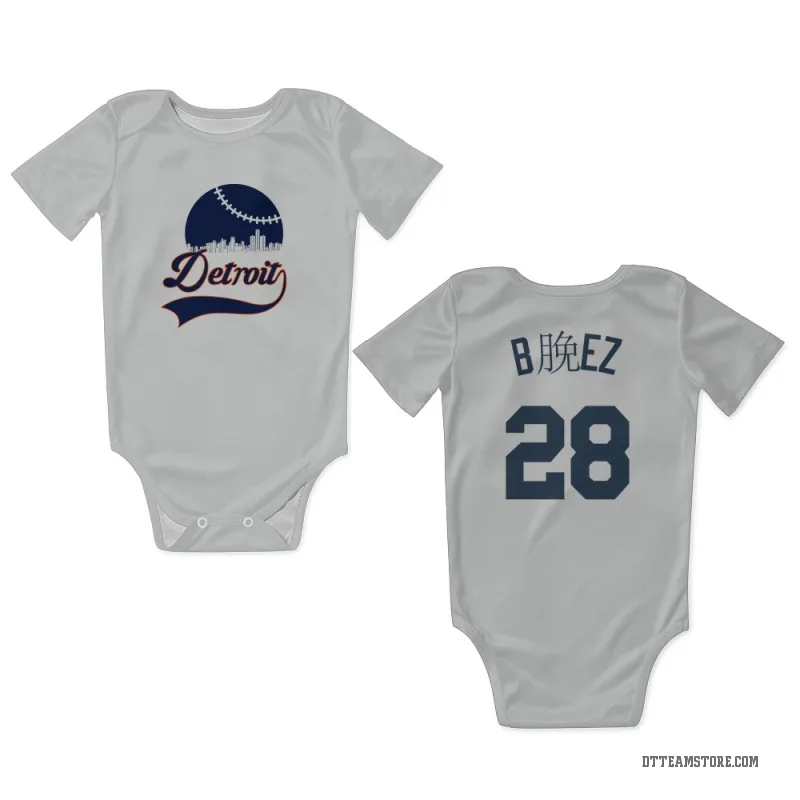 Javier Baez White Detroit Tigers Newborn & Infant Bodysuit