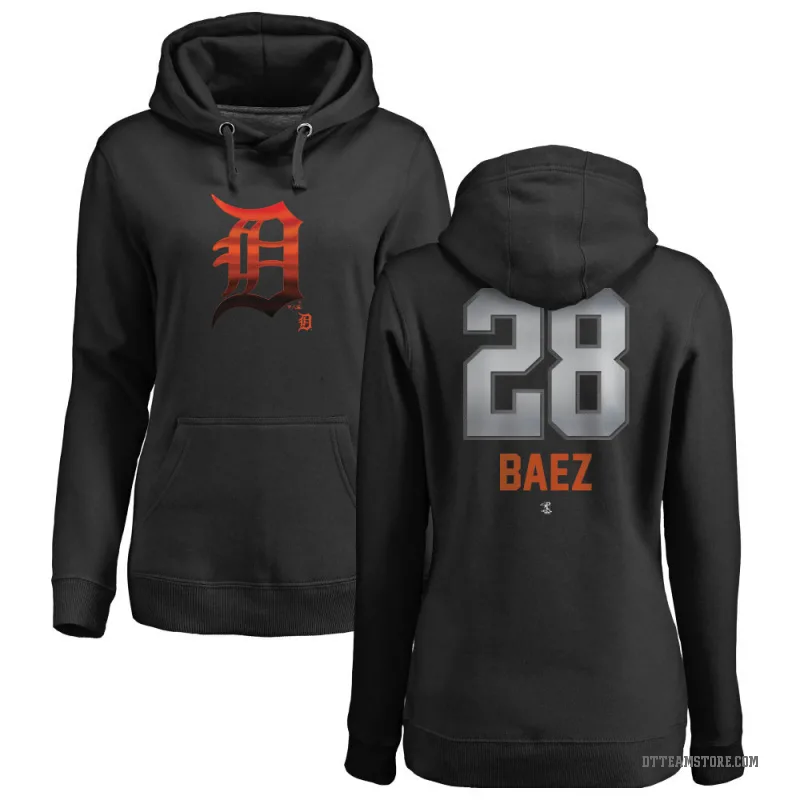 Javier Baez Women's Black Detroit Tigers Branded Midnight Mascot Pullover Hoodie -