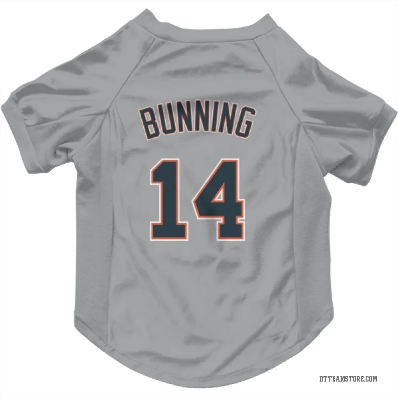 Jim Bunning Gray Detroit Tigers Cat & Dog Pet Jersey