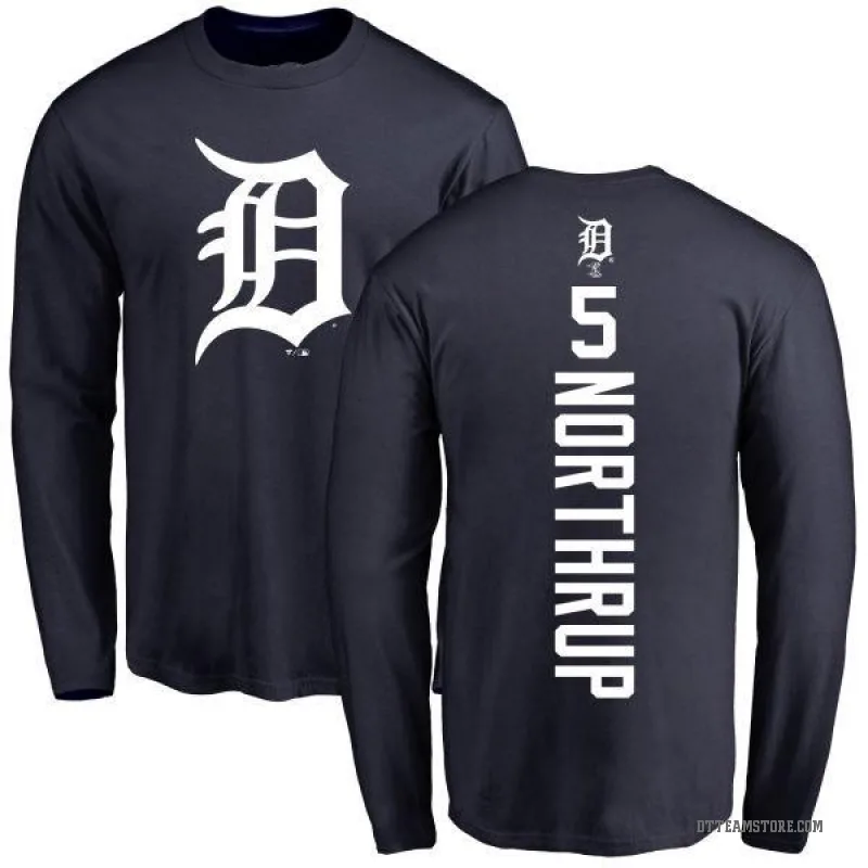 Jim Northrup Men's Navy Detroit Tigers Backer Long Sleeve T-Shirt -