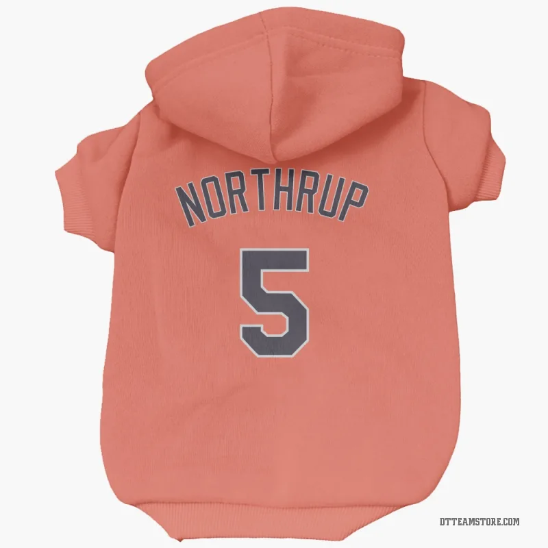 Jim Northrup Orange Detroit Tigers Cat & Dog Pet Hoodie