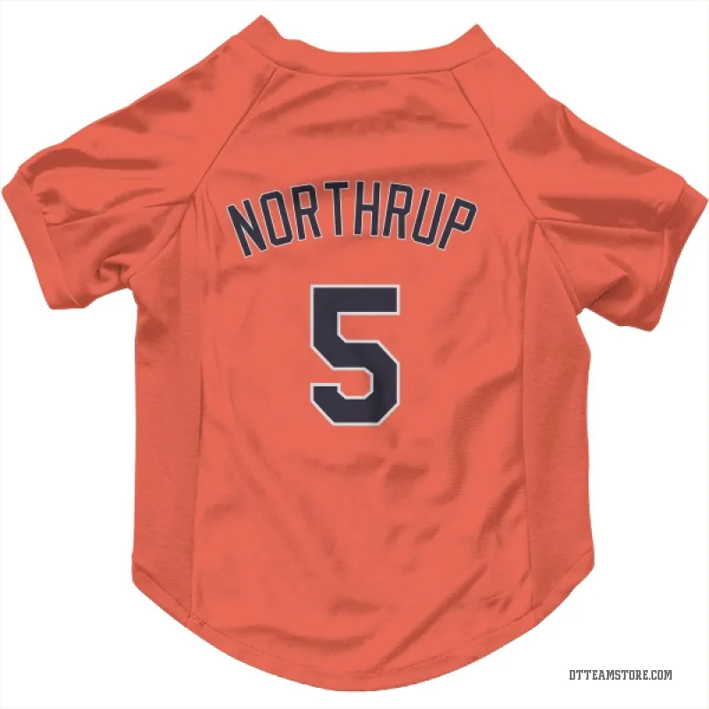 Jim Northrup Orange Detroit Tigers Cat & Dog Pet Jersey