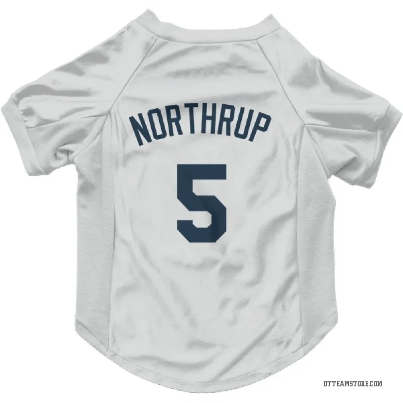 Jim Northrup White Detroit Tigers Cat & Dog Pet Jersey