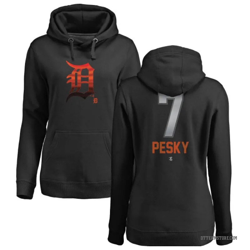 Johnny Pesky Women's Black Detroit Tigers Branded Midnight Mascot Pullover Hoodie -