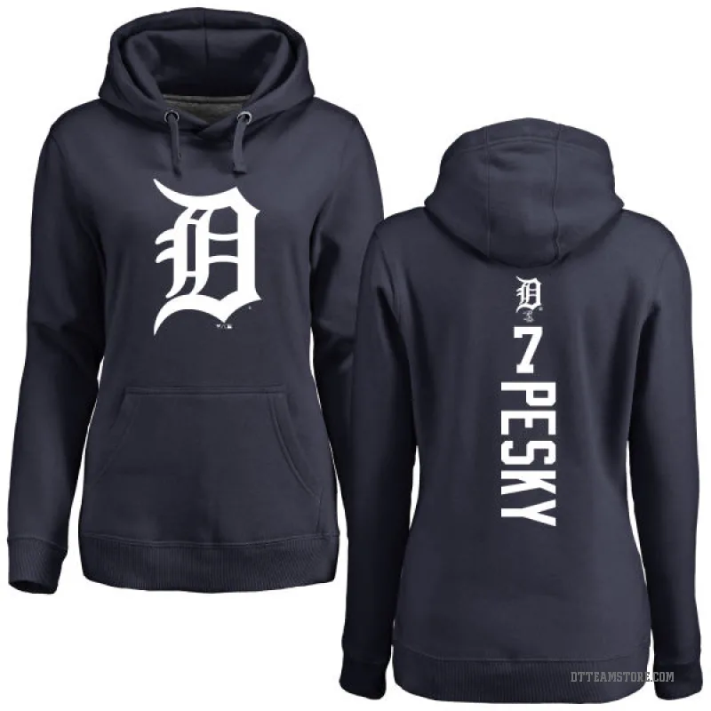 Johnny Pesky Women's Navy Detroit Tigers Backer Pullover Hoodie