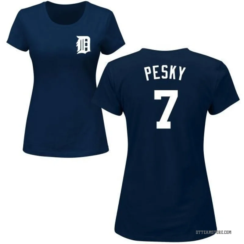 Johnny Pesky Women's Navy Detroit Tigers Roster T-Shirt -