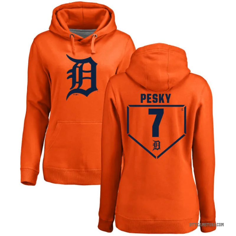 Johnny Pesky Women's Orange Detroit Tigers Branded RBI Pullover Hoodie -