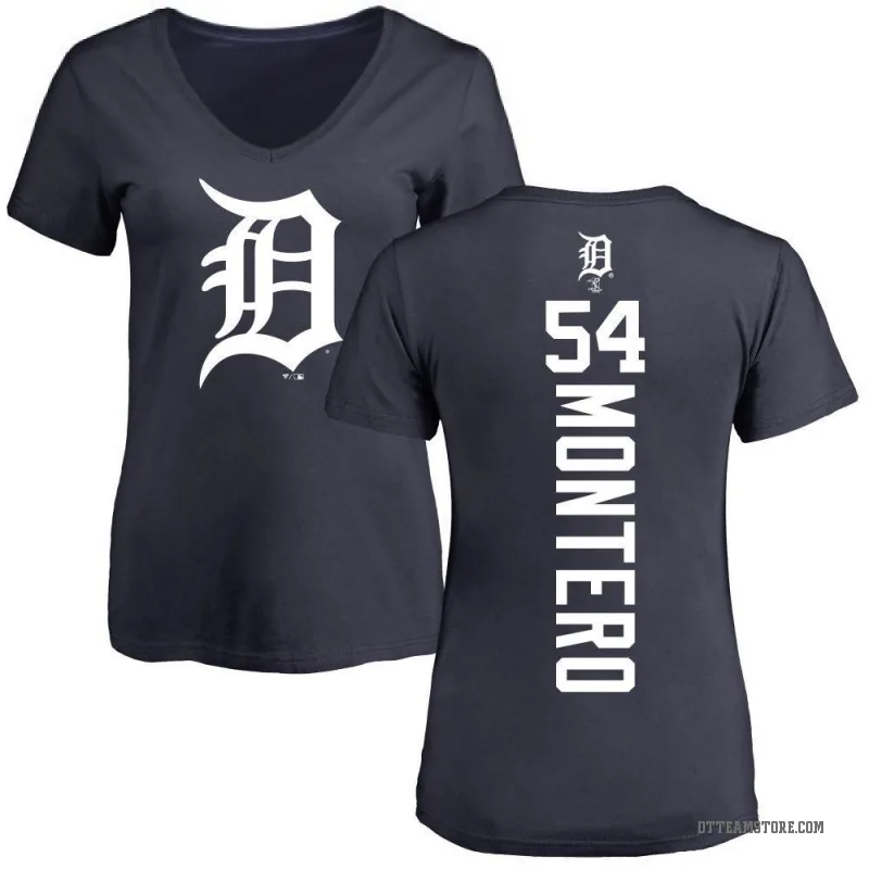 Keider Montero Women's Navy Detroit Tigers Backer Slim Fit T-Shirt -