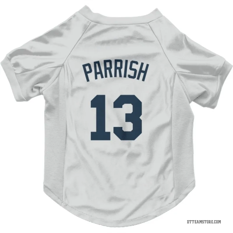 Lance Parrish White Detroit Tigers Cat & Dog Pet Jersey