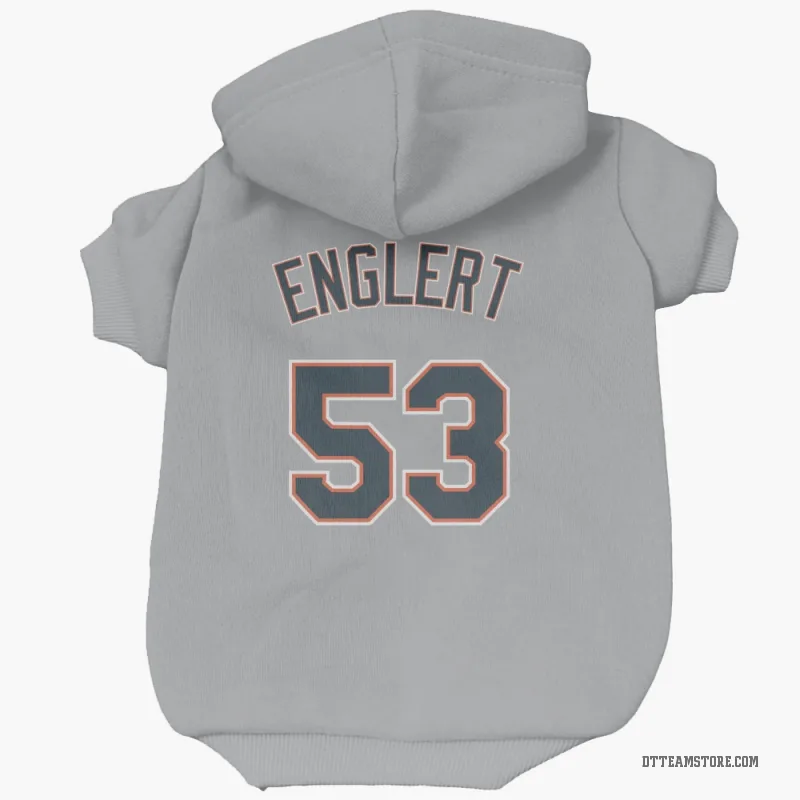 Mason Englert Gray Detroit Tigers Cat & Dog Pet Hoodie