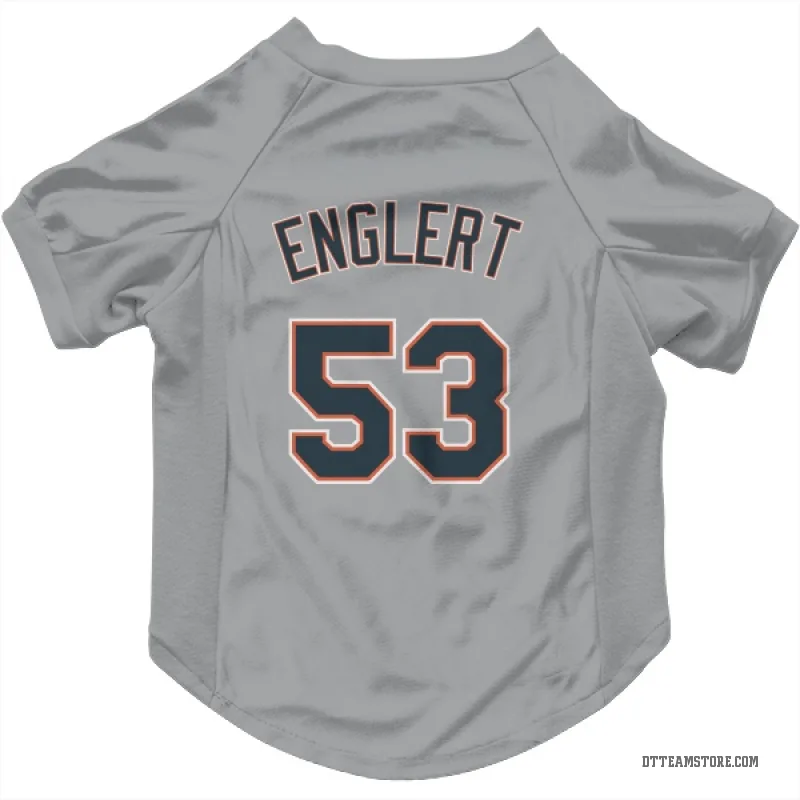 Mason Englert Gray Detroit Tigers Cat & Dog Pet Jersey