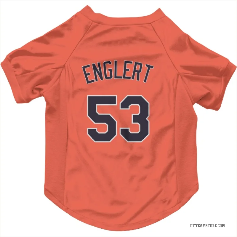 Mason Englert Orange Detroit Tigers Cat & Dog Pet Jersey