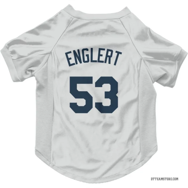 Mason Englert White Detroit Tigers Cat & Dog Pet Jersey