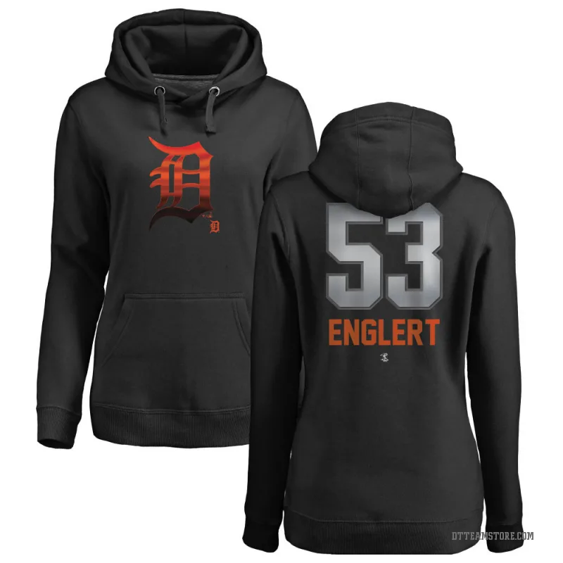 Mason Englert Women's Black Detroit Tigers Branded Midnight Mascot Pullover Hoodie -