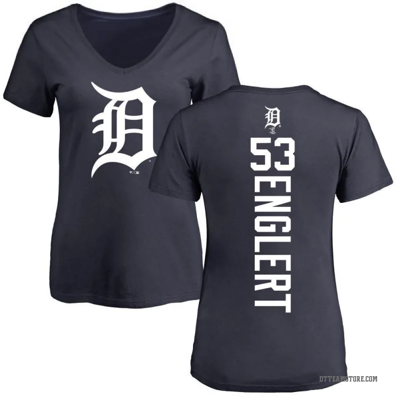 Mason Englert Women's Navy Detroit Tigers Backer Slim Fit T-Shirt -