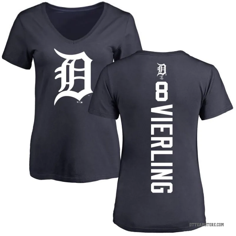 Matt Vierling Women's Navy Detroit Tigers Backer Slim Fit T-Shirt -