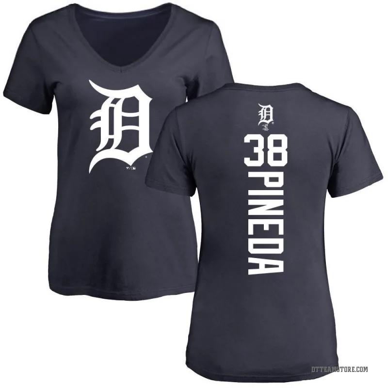 Michael Pineda Women's Navy Detroit Tigers Backer Slim Fit T-Shirt -