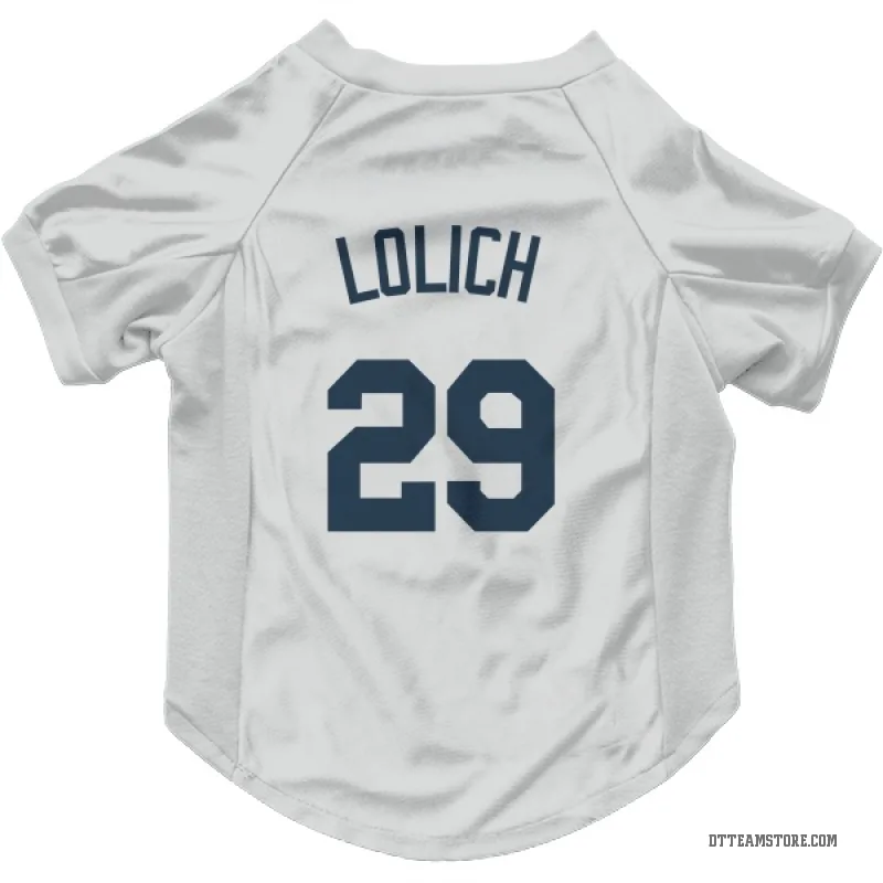 Mickey Lolich White Detroit Tigers Cat & Dog Pet Jersey