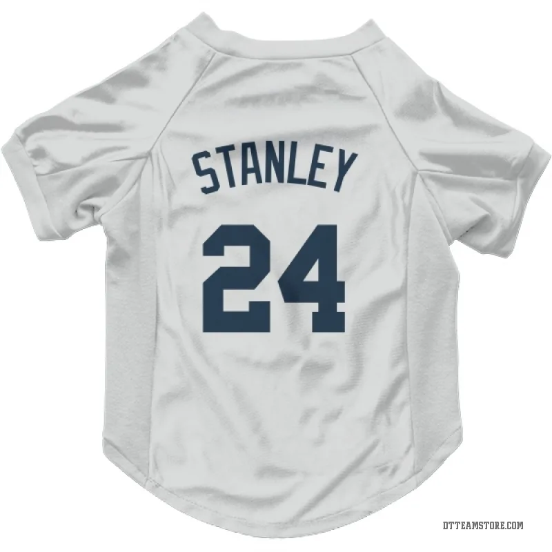 Mickey Stanley White Detroit Tigers Cat & Dog Pet Jersey