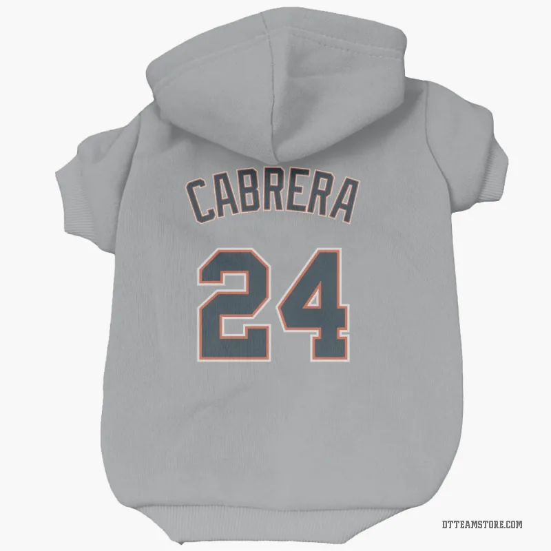 Miguel Cabrera Gray Detroit Tigers Cat & Dog Pet Hoodie