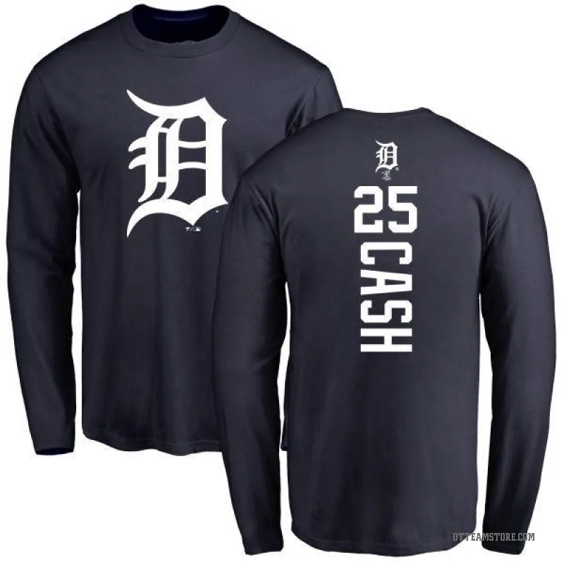 Norm Cash Men's Navy Detroit Tigers Backer Long Sleeve T-Shirt -