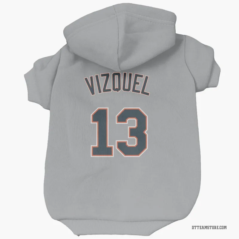 Omar Vizquel Gray Detroit Tigers Cat & Dog Pet Hoodie