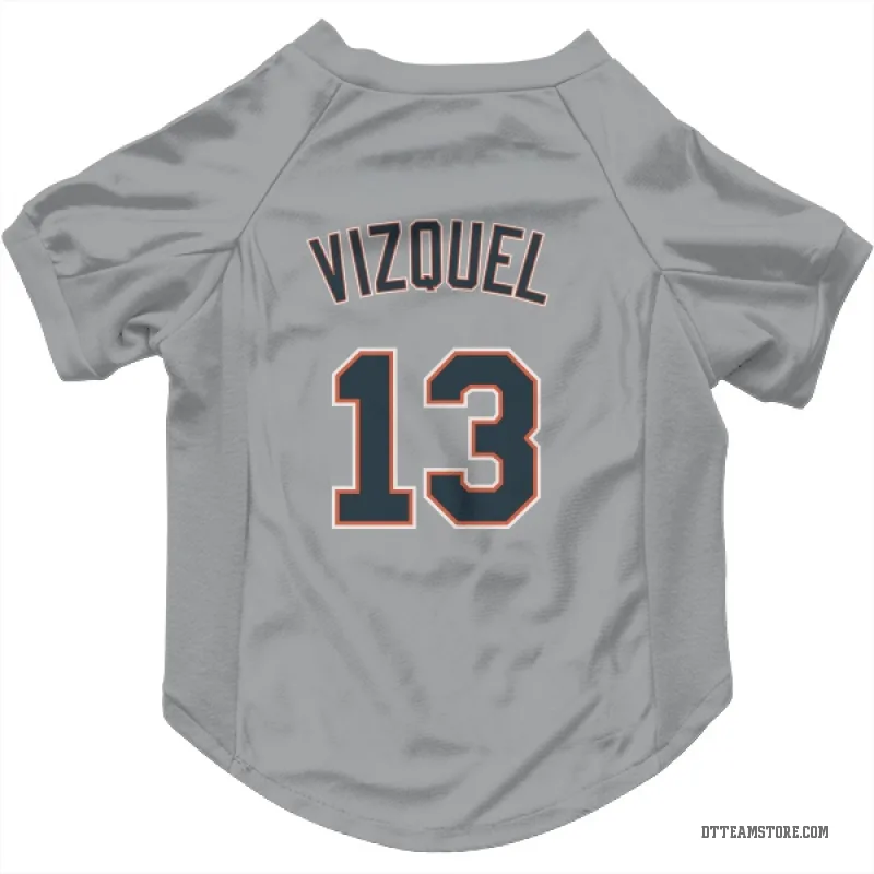 Omar Vizquel Gray Detroit Tigers Cat & Dog Pet Jersey