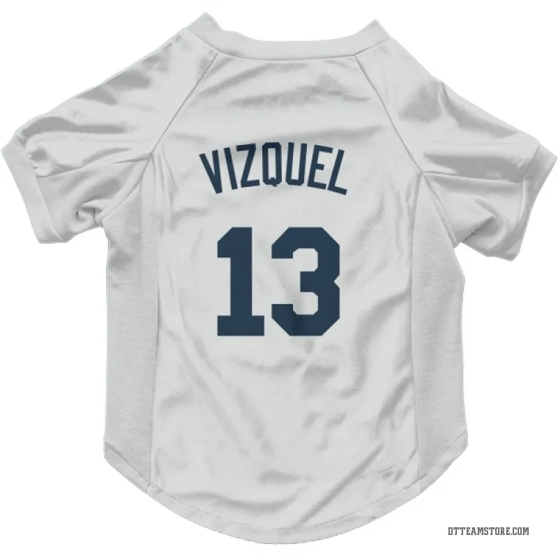 Omar Vizquel White Detroit Tigers Cat & Dog Pet Jersey