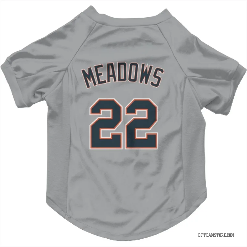 Parker Meadows Gray Detroit Tigers Cat & Dog Pet Jersey