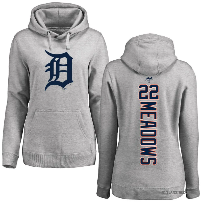 Parker Meadows Women's Detroit Tigers Ash Backer Pullover Hoodie