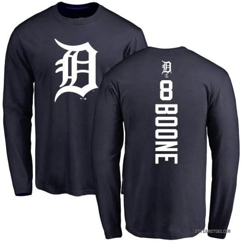 Ray Boone Men's Navy Detroit Tigers Backer Long Sleeve T-Shirt -