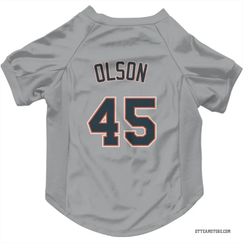 Reese Olson Gray Detroit Tigers Cat & Dog Pet Jersey