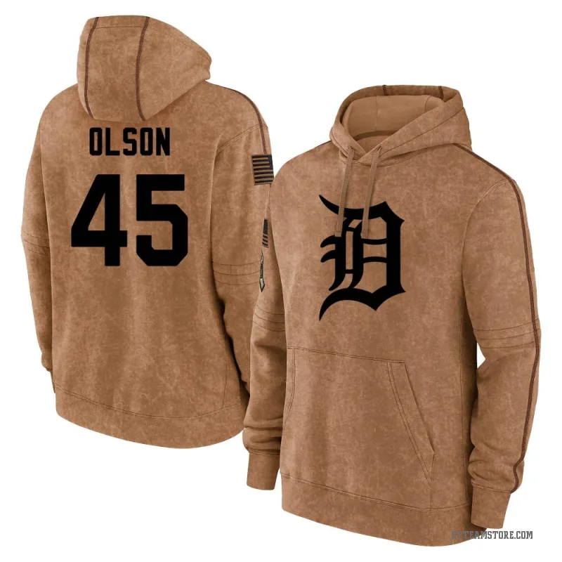 Reese Olson Men's Brown Detroit Tigers 2023 Salute to Service Club Pullover Hoodie