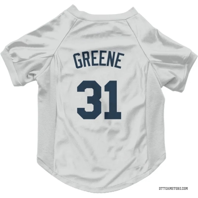 Riley Greene White Detroit Tigers Cat & Dog Pet Jersey