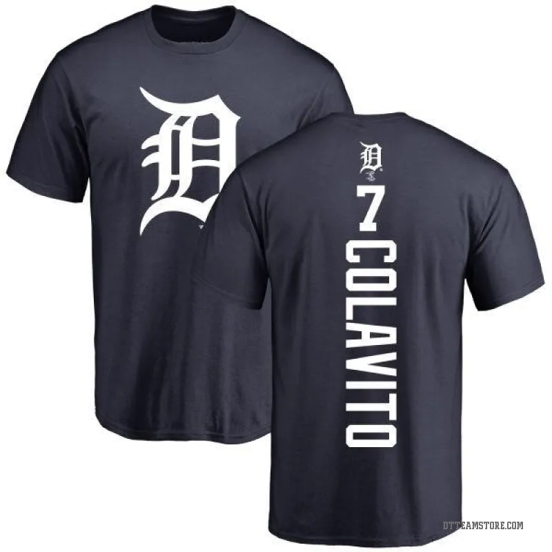 Rocky Colavito Men's Navy Detroit Tigers Backer T-Shirt -