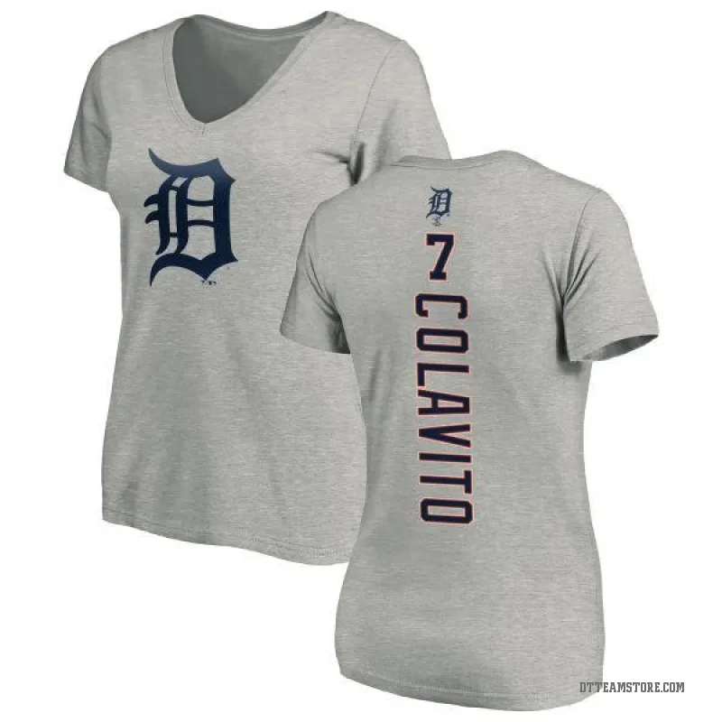 Rocky Colavito Women's Ash Detroit Tigers Backer Slim Fit T-Shirt -