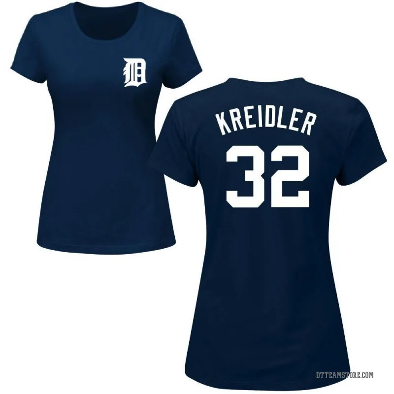 Ryan Kreidler Women's Navy Detroit Tigers Roster T-Shirt -