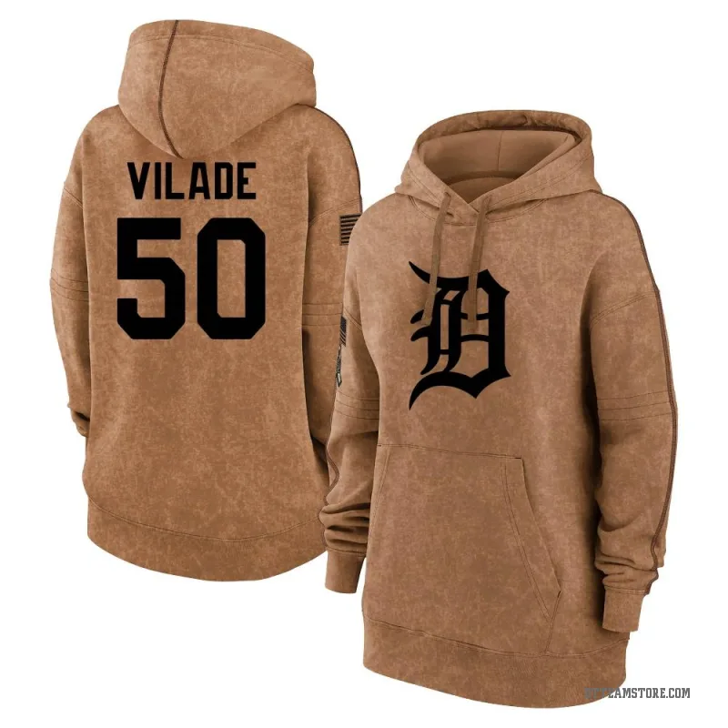 Ryan Vilade Women's Brown Detroit Tigers 2023 Salute to Service Pullover Hoodie