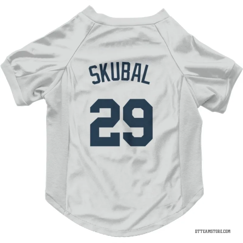 Tarik Skubal White Detroit Tigers Cat & Dog Pet Jersey