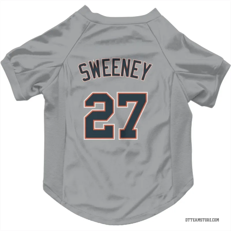 Trey Sweeney Gray Detroit Tigers Cat & Dog Pet Jersey