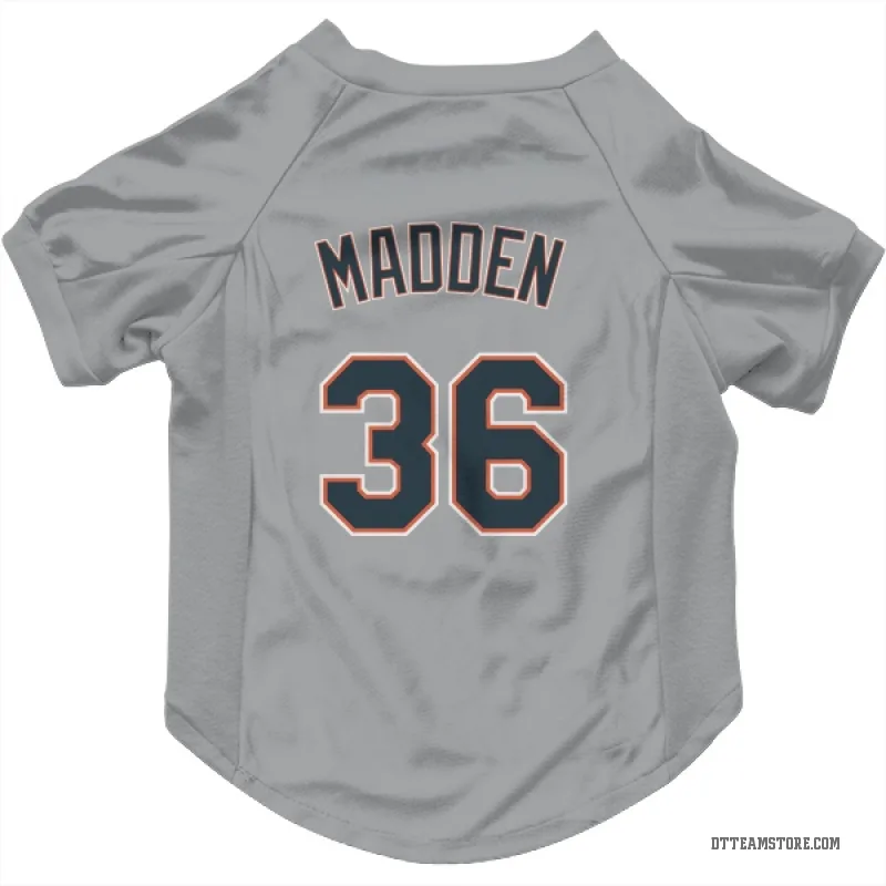 Ty Madden Gray Detroit Tigers Cat & Dog Pet Jersey