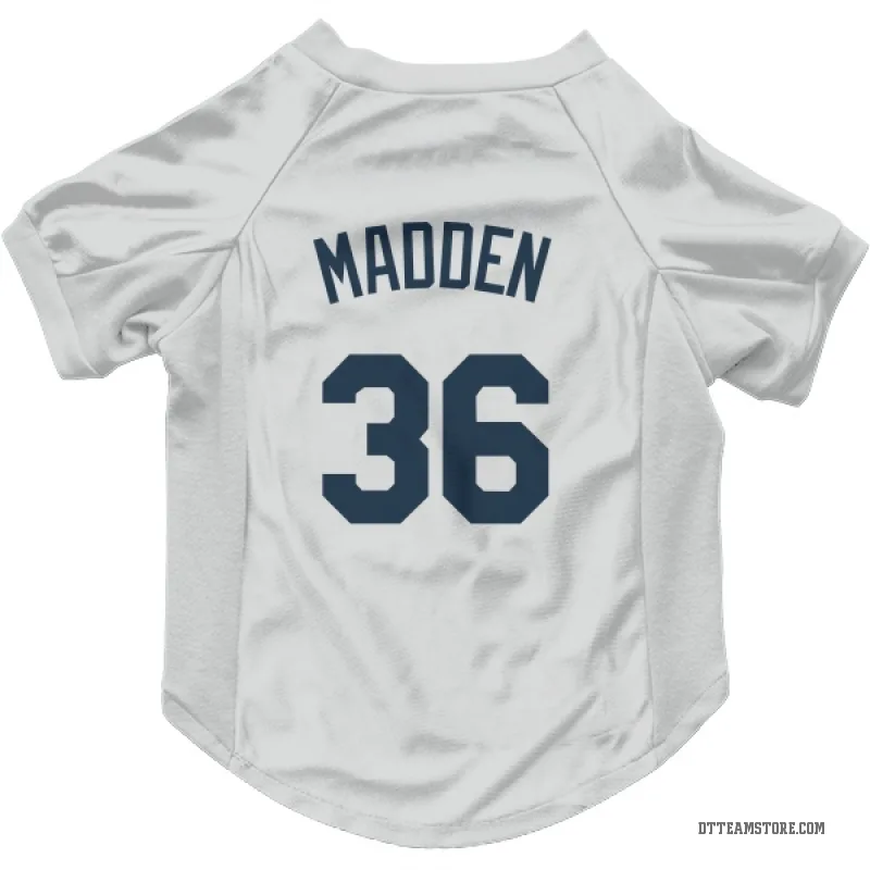 Ty Madden White Detroit Tigers Cat & Dog Pet Jersey