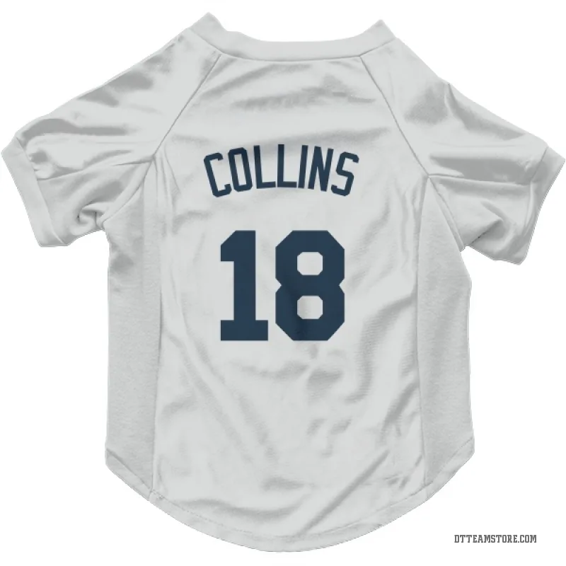 Tyler Collins White Detroit Tigers Cat & Dog Pet Jersey