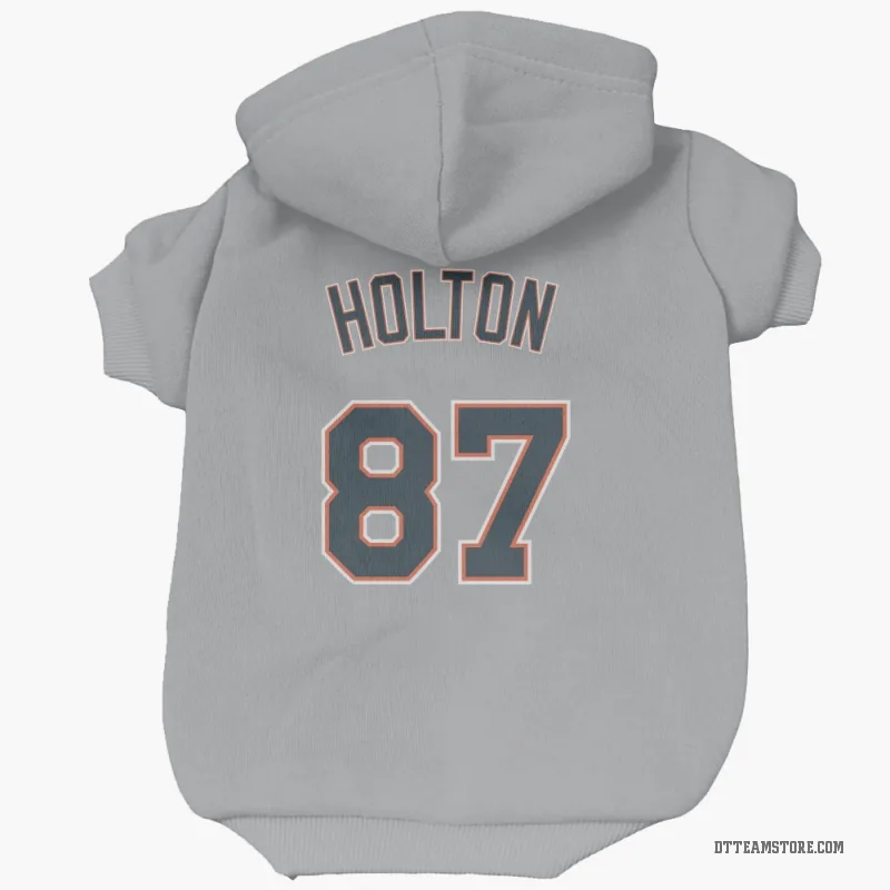 Tyler Holton Gray Detroit Tigers Cat & Dog Pet Hoodie