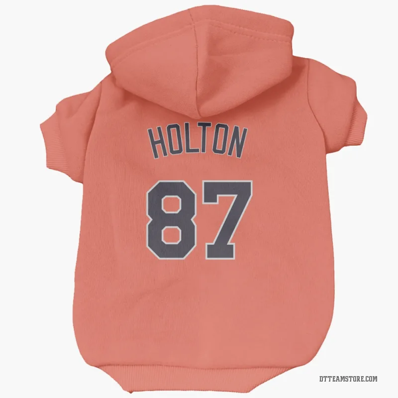 Tyler Holton Orange Detroit Tigers Cat & Dog Pet Hoodie