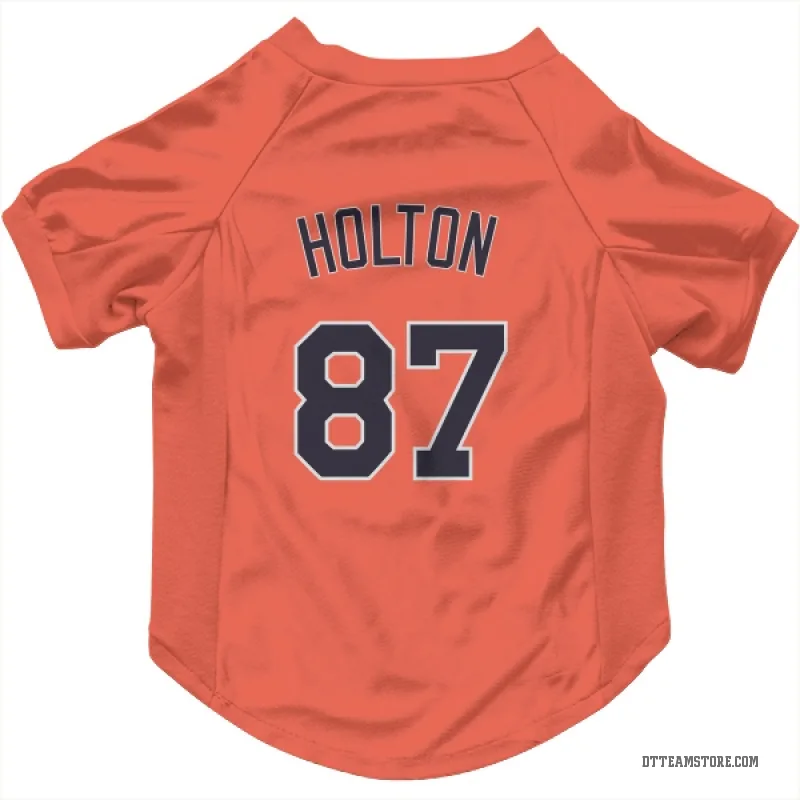 Tyler Holton Orange Detroit Tigers Cat & Dog Pet Jersey