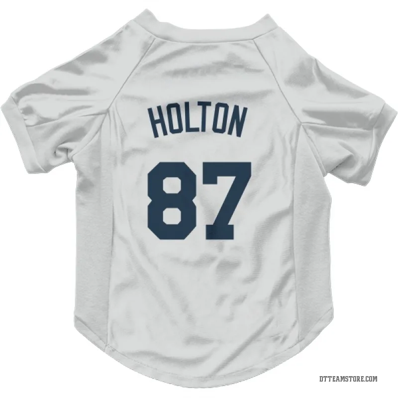 Tyler Holton White Detroit Tigers Cat & Dog Pet Jersey