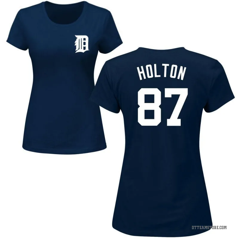 Tyler Holton Women's Navy Detroit Tigers Roster T-Shirt -